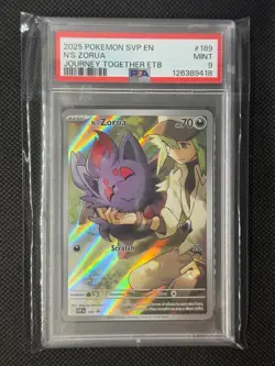 2025 Pokemon SVP Black Star Promo N's Zorua 189 Journey Together PSA 9 MINT - Image 1