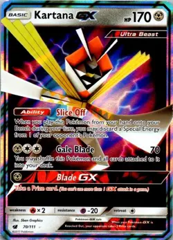 Pokemon TCG Kartana GX Ultra Rare SM - Crimson Invasion 70/111 NM (SKU 1-2) - Image 1