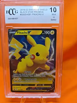 Pikachu V SWSH061 Black Star Promo BCCG 10 Pokemon - Image 1
