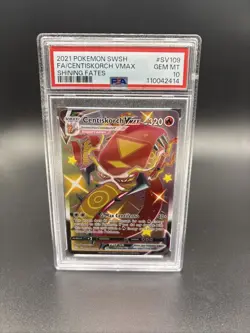 2021 POKEMON SWORD & SHIELD SHINING FATES FULL ART/CENTISKORCH VMAX PSA 10 - Image 1