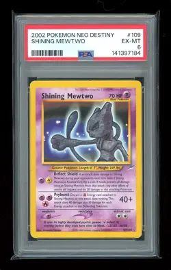 Pokemon Shining Mewtwo Neo Destiny Unlimited Holo Secret Rare #109 PSA 6 - Image 1