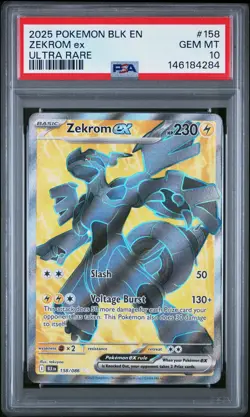 2025 POKEMON BLK EN-BLACK BOLT ULTRA RARE #158 ZEKROM EX PSA 10 - Image 1