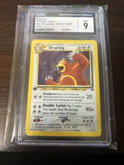 Pokemon 1st Edition HOLO 2001 URSARING Neo DISCOVERY CGC 9 MINT - Image 1