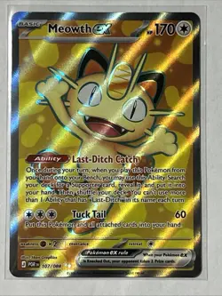 Pokemon TCG Meowth ex 107/088 Full Art Ultra Rare - Perfect Order - Near Mint - Image 1