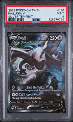 PSA 9 LUGIA V 186 SILVER TEMPEST ALT ART SWORD & SHIELD POKEMON MINT - Image 1