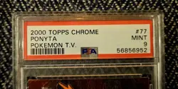2000 Pokemon Topps Chrome PONYTA POKEMON TV #77 PSA 9 MINT - Image 3