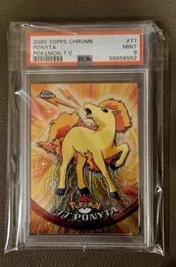 2000 Pokemon Topps Chrome PONYTA POKEMON TV #77 PSA 9 MINT - Image 4