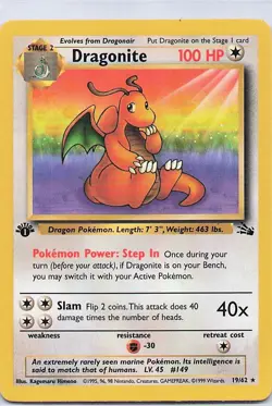 Dragonite (19) 19/62 Fossil Rare - Pokemon TCG - NM - Image 1