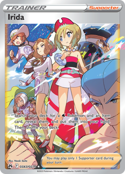 Irida GG63/GG70 Ultra Rare Crown Zenith Galarian Gallery Pokemon Holo NM/M - Image 1