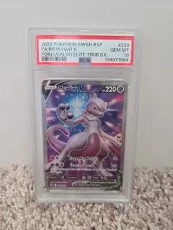 PSA 10 Mewtwo V SWSH #229 Pokemon Go Elite Trainer Box Promo - Image 1