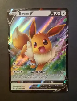 Pokemon Eevee V SWSH065 2020 Black Star Promo Full Art Holor Near Mint NM - Image 1