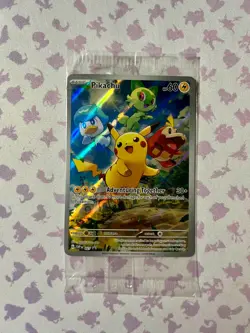 SEALED Pokemon Pikachu SVP 027 Scarlet & Violet Full Art Holo Black Star Promo - Image 1