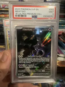 2023 Pokemon SVP EN #52 Mewtwo Black Star Promo Ultra Premium collection PSA 9 - Image 1