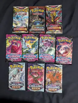 Pokemon Sword & Shield + Sun & Moon Era Booster Packs Lot of 10 SEALED/BRAND NEW - Image 1