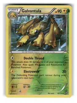 Galvantula 42/114 Rare Steam Siege Pokemon Reverse Holo Lightly Played - Image 1
