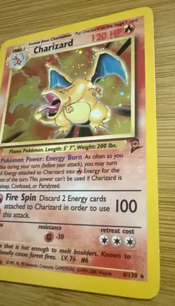 Pokemon Charizard 4/130 Base Set 2 Holo Rare WOTC HP Vintage - Image 2