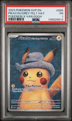 POKEMON VAN GOGH PIKACHU WITH GREY FELT HAT 085 PSA 1 POP 31 - Image 1