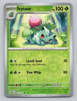 Reverse Holo Ivysaur 002/165 Uncommon 151 Pokemon - Image 1