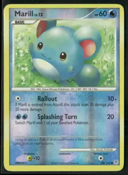 ✰ MARILL 88/130 REVERSE HOLO COMMON DIAMOND & PEARL POKEMON ✰ LP - Image 2