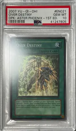 Yu-Gi-Oh! 1st Ed. PSA 10 GEM-MT 'Over Destiny' DP05-EN021 ~SUPER RARE~ LOW POP - Image 2