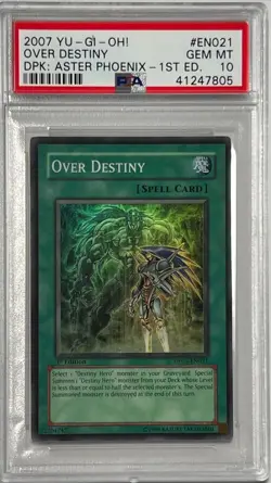 Yu-Gi-Oh! 1st Ed. PSA 10 GEM-MT 'Over Destiny' DP05-EN021 ~SUPER RARE~ LOW POP - Image 3