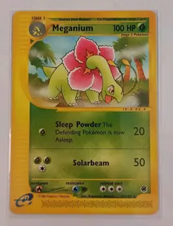 Meganium 53/165 Expedition Pokemon Card 2002 WOTC e-Reader LP NM Johto Starter - Image 1