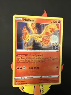 Moltres 12/78 Pokemon Go Set Holo Rare Pokemon Card TCG 2022 - Image 1