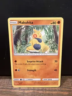 Pokemon Makuhita 18/30 Regular 80 HP English TCG Card - Image 1