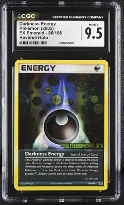 CGC 9.5 Darkness Energy EX Emerald 86/106 Reverse Holo Stamped Pokemon Card - Image 1