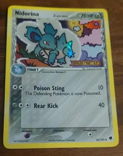 Nidorina Delta Species 34/101 (Dragon Frontiers) Holo Vintage Pokemon Card LP - Image 4