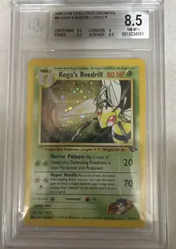 BGS 8.5 Koga's Beedrill 2000 Gym Challenge 9/132 Holo SWIRL Pokemon Card - Image 1