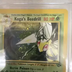 BGS 8.5 Koga's Beedrill 2000 Gym Challenge 9/132 Holo SWIRL Pokemon Card - Image 2