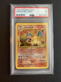 Pokemon Charizard Base Set Unlimited Holo 4/102 PSA 5 (50910984) - Image 1