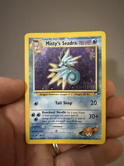 Misty's Seadra 9/132 Gym Heroes Unlimited HOLO RARE Pokemon Prerelease swirl - Image 1