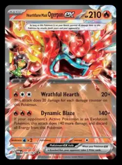 Hearthflame Mask Ogerpon ex 040/167 TwilightMasquerade Pokemon HoloNM doublerare - Image 1