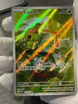 Pokemon TCG Caterpie 172/165 Scarlet & Violet Illustration Rare Holo NM- - Image 3