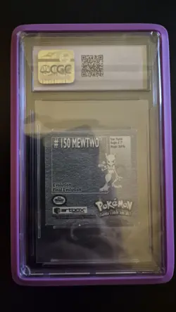 CGC 9.5 Vintage 1999 Mewtwo Pokemon Stickers Series 1 , Artbox #150 - With Guard - Image 2