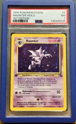 1999 Haunter 6/62 Fossil 1st Edition Holo PSA 7 Pokemon TCG - Image 1