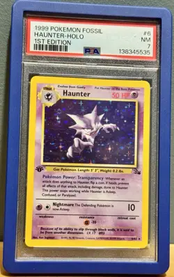 1999 Haunter 6/62 Fossil 1st Edition Holo PSA 7 Pokemon TCG - Image 2