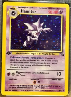 1999 Haunter 6/62 Fossil 1st Edition Holo PSA 7 Pokemon TCG - Image 3