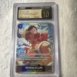 Bandai One Piece CCG Monkey D. Luffy Best Selection Vol. 3 P-075 Foil Promo CGC… - Image 1