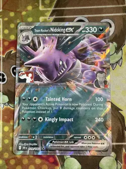 Team Rocket’s Nidoking Ex 119/182 NM Prize Pack Play Stamp Series 8 Pokemon - Image 1