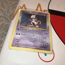 Pokemon TCG Mewtwo Base Set Holo shadowless Rare Card 10/102 - Image 1