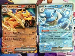 Charizard and Blastoise ex S&V 151 Pokemon Card Set of 2 cards NM - Image 1