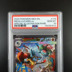 PSA 10 Mega Lucario ex 179/132 Pokemon Mega Evolutions Graded Card - Image 2