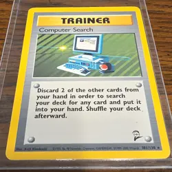 Pokemon Computer Search Base Set 2 Rare 101/130 Trainer Regular English TCG Card - Image 1