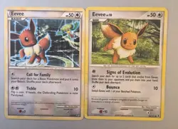 Eevee 48/90 2010 + 59/111 2009 Pokemon Card Lot Undaunted Rising Rivals - Image 1