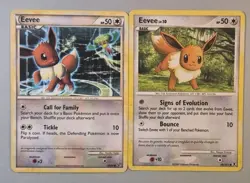 Eevee 48/90 2010 + 59/111 2009 Pokemon Card Lot Undaunted Rising Rivals - Image 2
