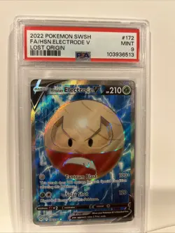 Hisuian Electrode V 172/196 Lost Origin PSA 9 Pokemon Card - Image 1