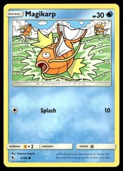 Magikarp 15/68 Pokemon Card Hidden Fates Common 30 HP Lightly Played CM - Image 1